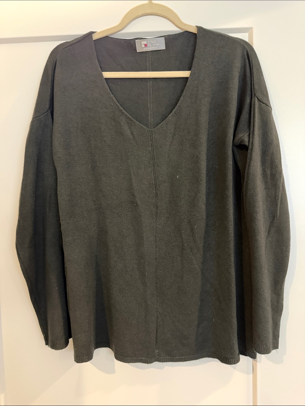TNA Olive V-Neck Lightweight Sweater